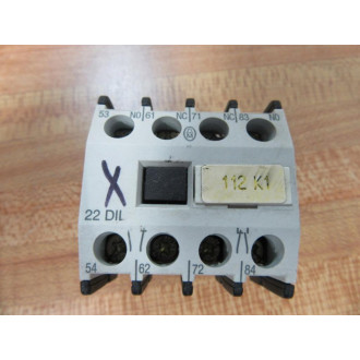 Moeller 22 DIL Auxiliary Contact 22DIL - Used