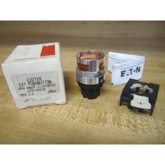 Cutler Hammer E22TX9 Eaton Extended Head PB WShroud Amber
