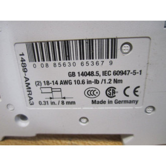 Allen Bradley 1489-AMRA3 Auxiliary Contact 1489AMRA3 - New No Box