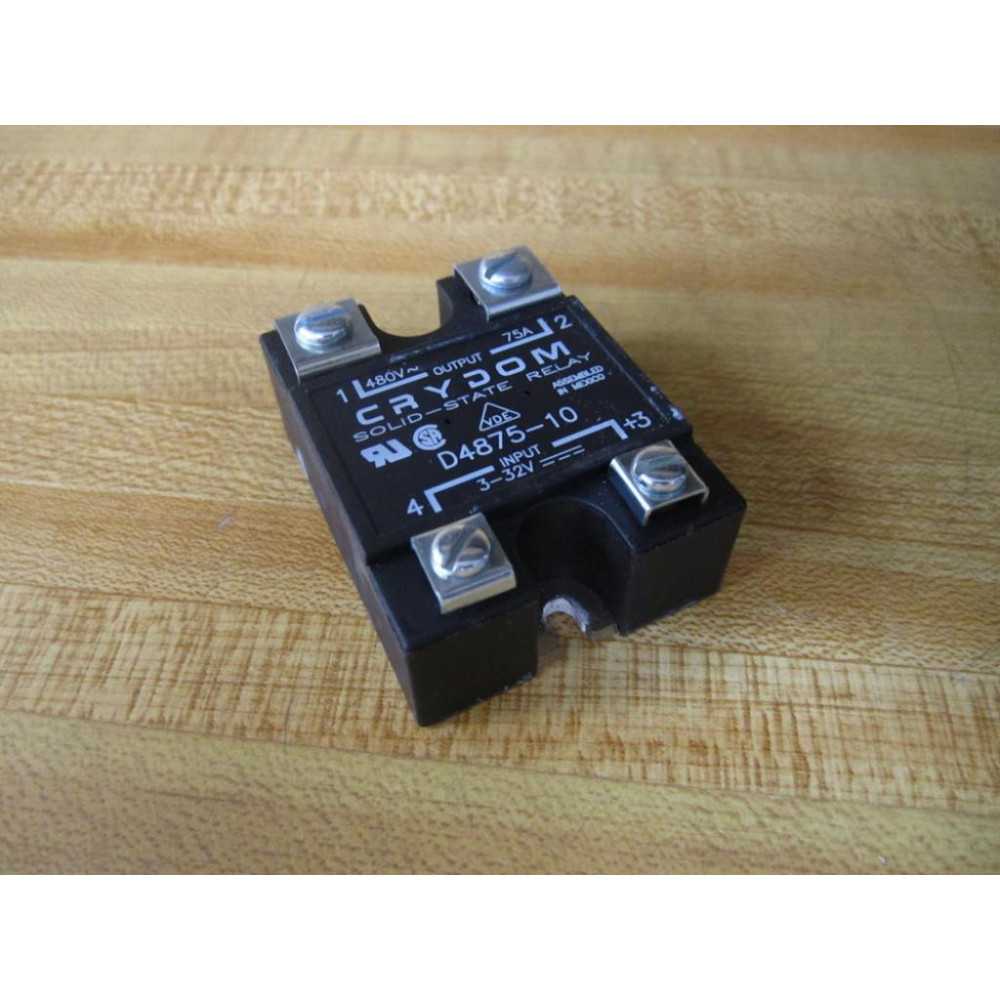 Crydom D4875-10 Solid State Relay D487510 3-32VDC Input - Used