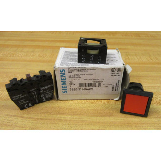 Siemens 3SB3 301-0AA21 Red 3SB33010AA21 w3SB3400-0A & Base