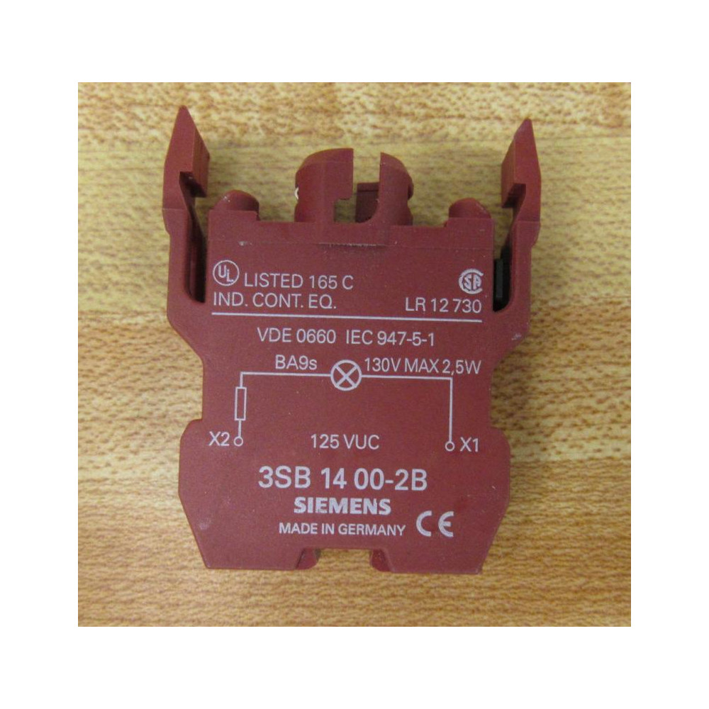 Siemens 3SB1-400-2B Contact Block 3SB14002B 3SB1400-2B - Used