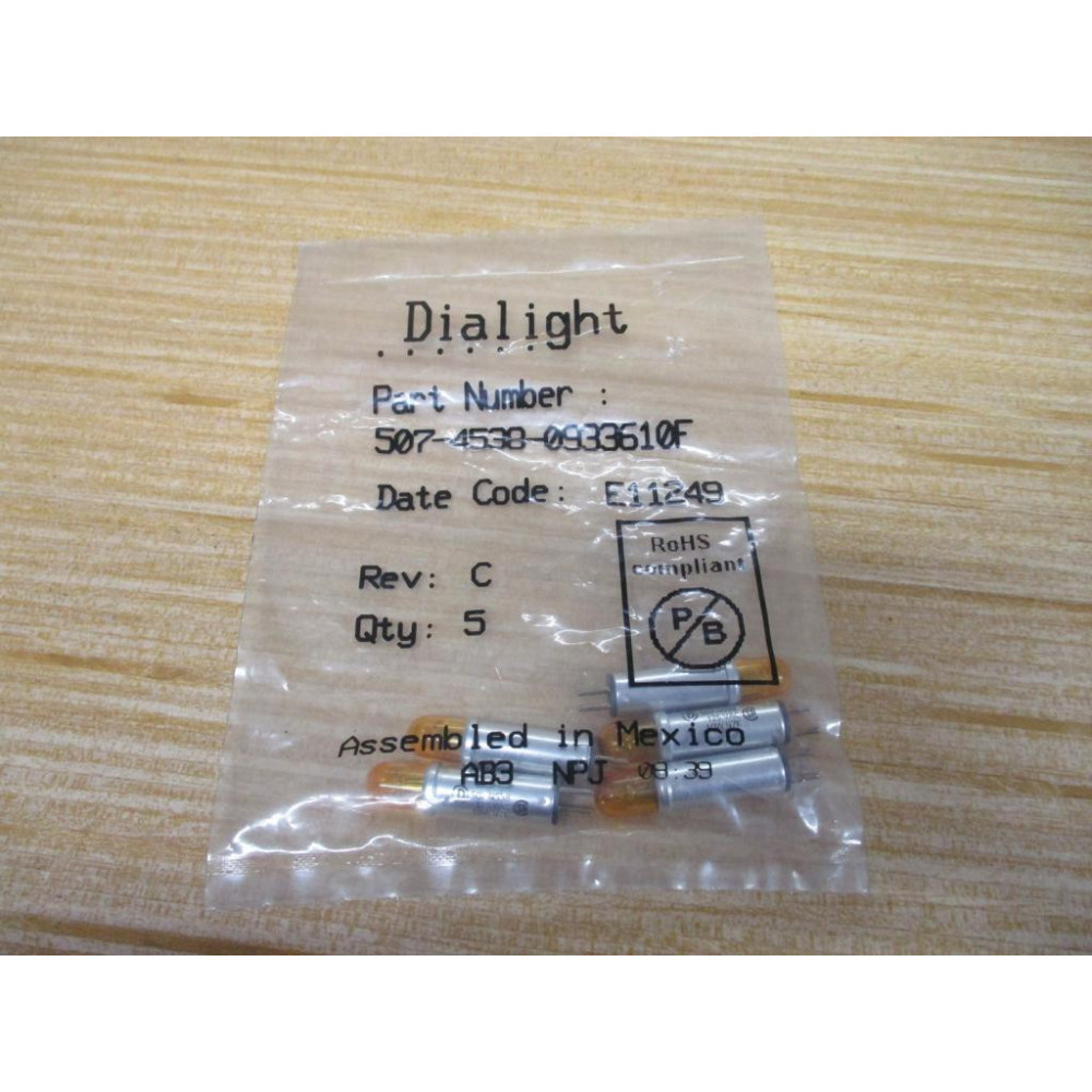 Dialight 507-4538-0933-630F Neon LED Indicator (Pack of 5)