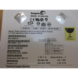 Seagate 9Y3001-313 Hard Drive ST340015A - Used