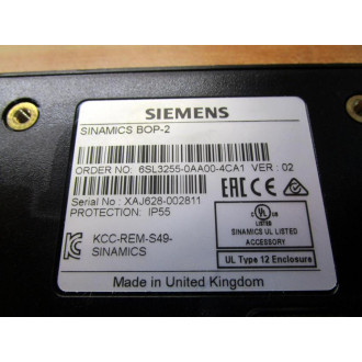 Siemens 6SL3255-0AA00-4CA1 Sinamics Operator Panel BOP-2 Dented Screen - Used