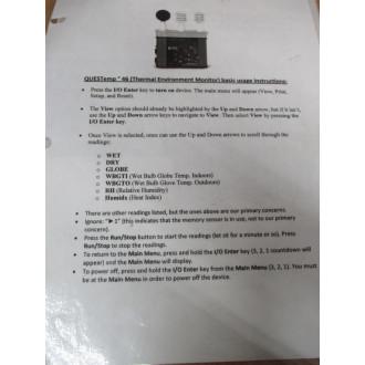 3M Quest Technologies QUESTemp°46 Thermal Environment Monitor - Used