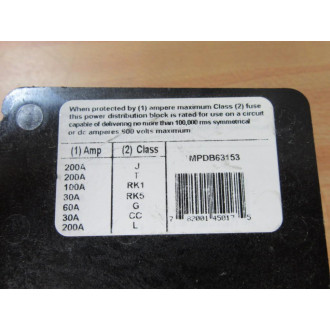 Gould Shawmut Ferraz MPDB63153 Power Dist. Block - New No Box