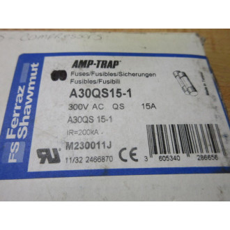 Gould Shawmut Ferraz Mersen A30QS15-1 Fuse Cross Ref 46C448 (Pack of 9)