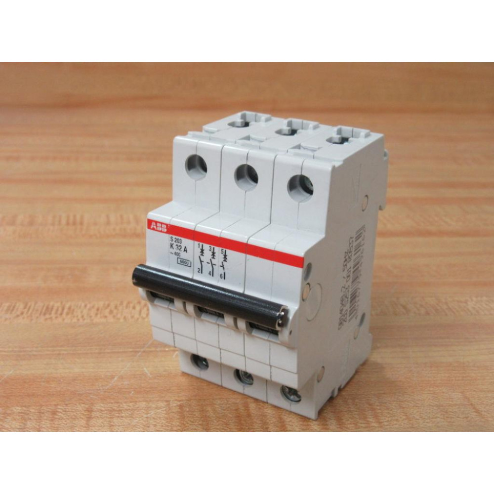ABB S 203 K 32 A Circuit Breaker 32A 3 Pole S203-K32 Chipped Housing - Used