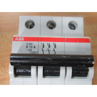 ABB S203-K15A 15A Circuit Breaker S203K15A - Used