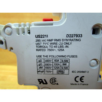 Ferraz  Shawmut US221L Fuse Holder - New No Box