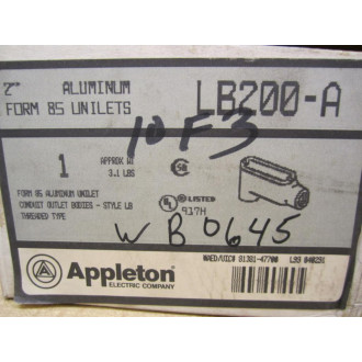Appleton LB200-A 2" Aluminum Unilet