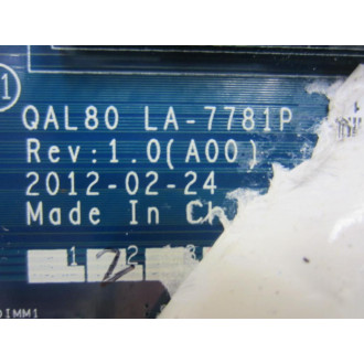Dell QAL80 LA-7781P Laptop MotherBoard QAL80LA7781P Non-Refundable - Parts Only