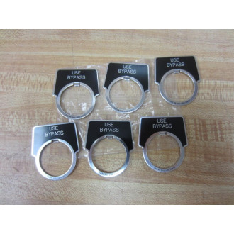 Square D 9001-KN-300 Legend Plate "Use Bypass" (Pack of 6)