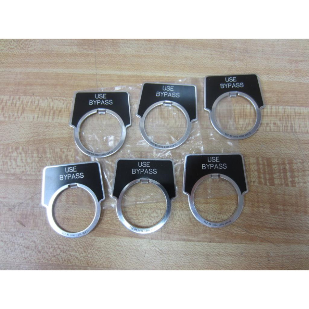 Square D 9001-KN-300 Legend Plate "Use Bypass" (Pack of 6)