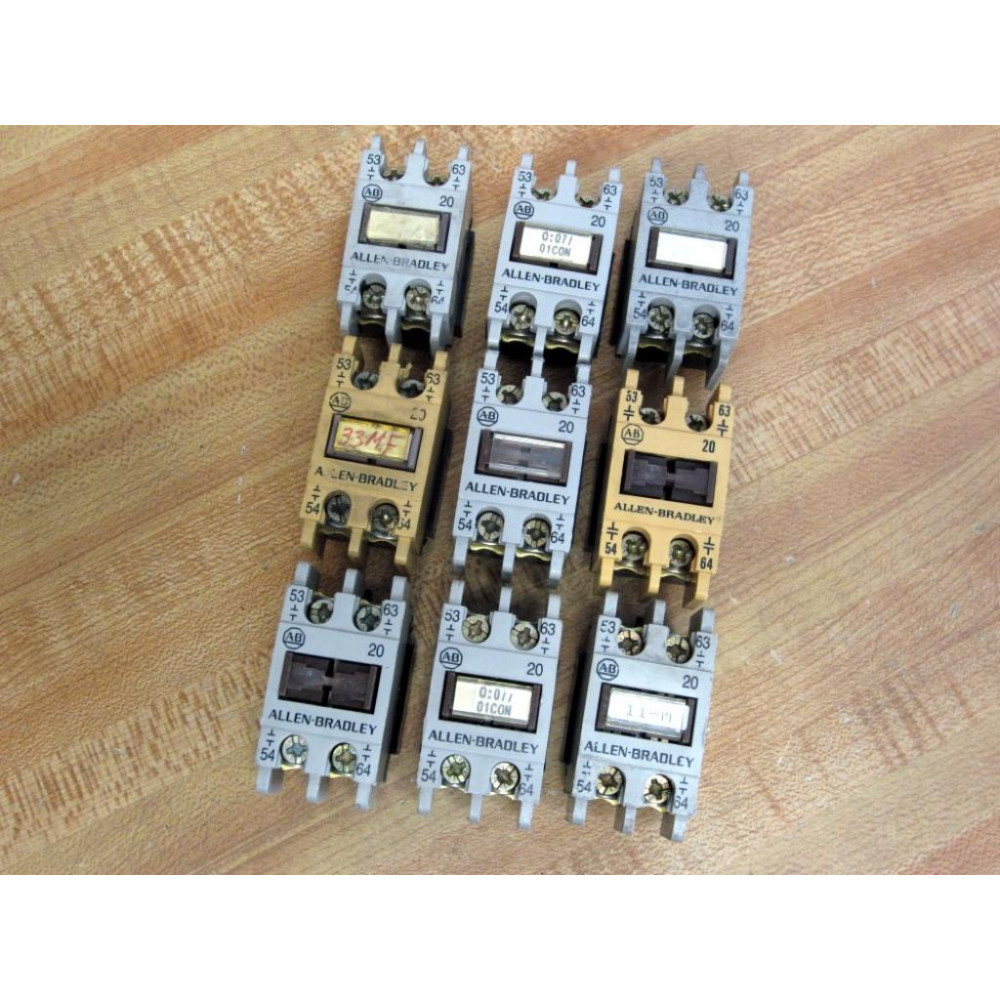 Allen Bradley 195-FA20 Auxiliary Contact 195FA20 Ser A (Pack of 9) - Used