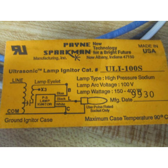 Payne Sparkman ULI-100S Lamp Ignitor 100V 400W