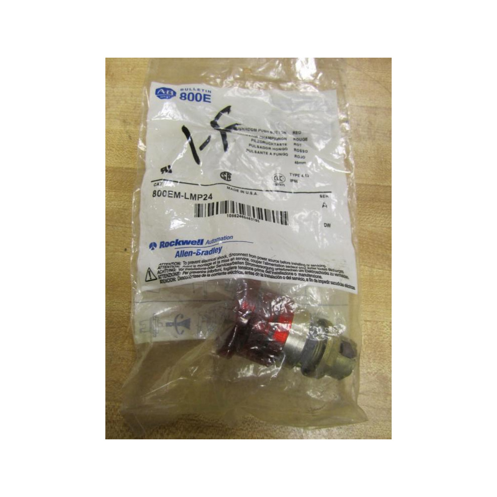 Allen Bradley 800EM-LMP24 Red Button 800EMLMP24
