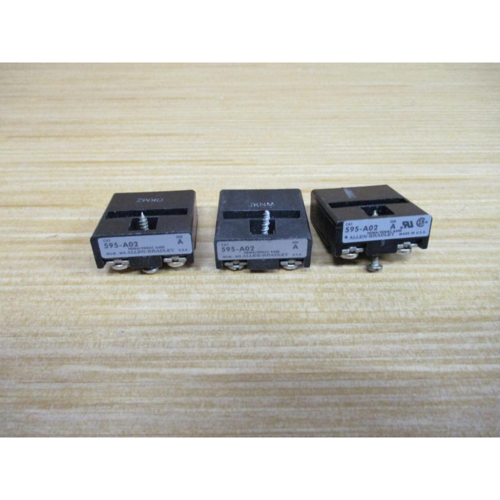 Allen Bradley 595-A02 Auxiliary Contact 595-AO2 (Pack of 3) - New No Box