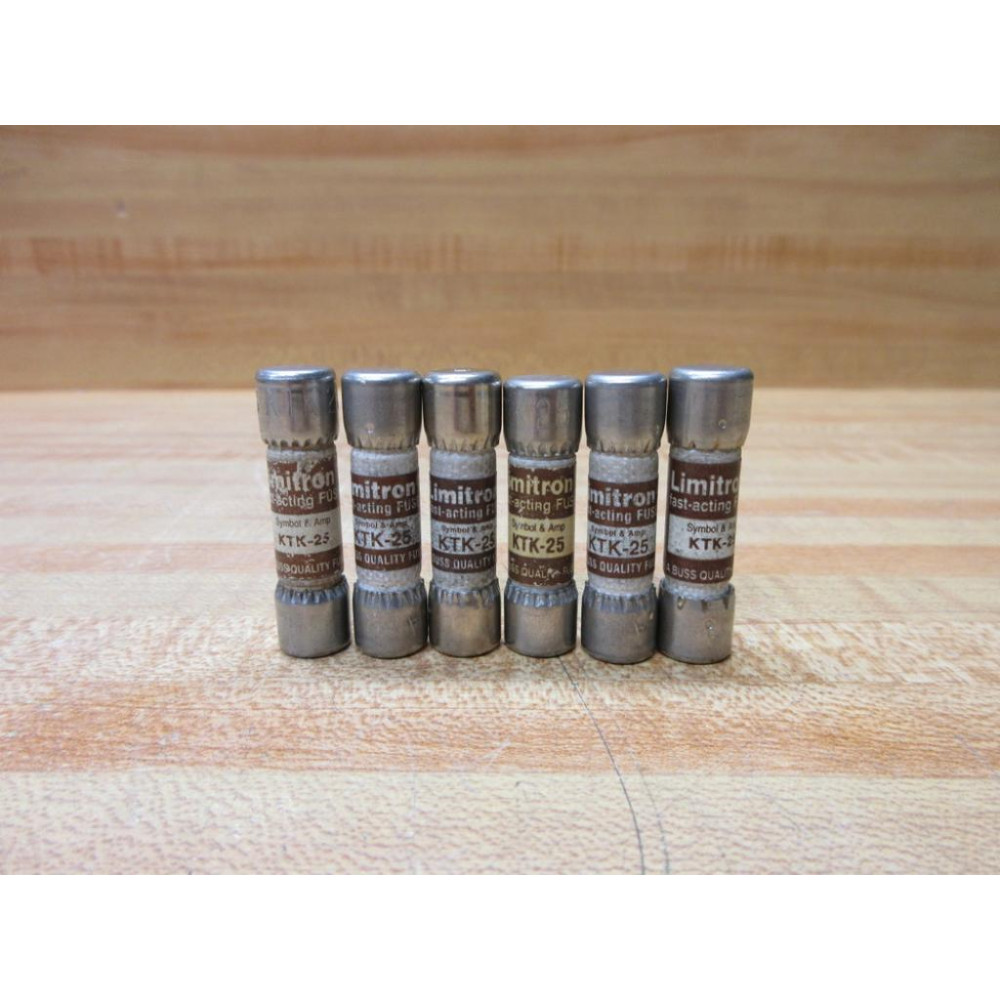 Buss KTK-25 Bussmann Fuse Cross Ref 4XC45 (Pack of 6) - New No Box