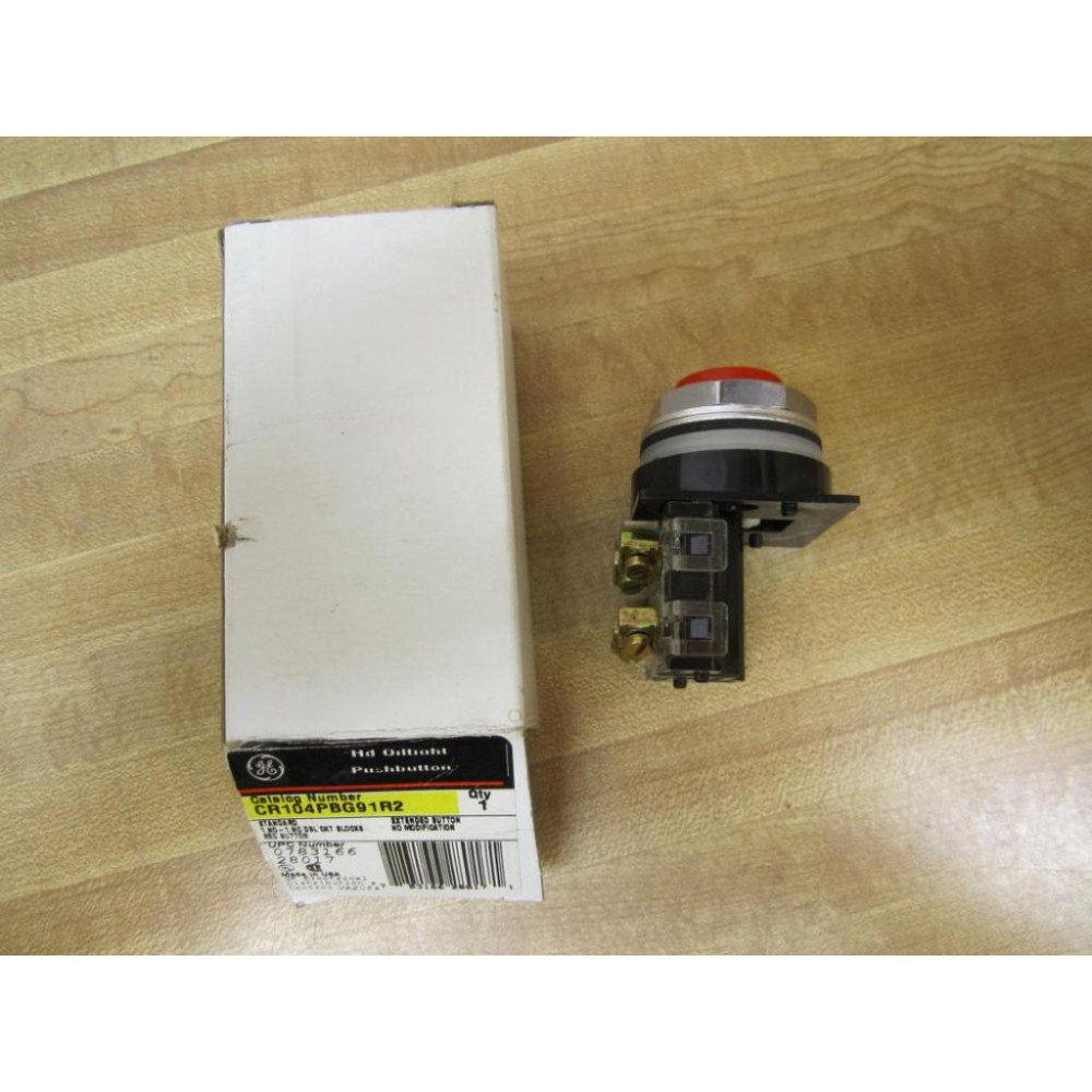 General Electric CR104PBG91R2 Red Push Button GE
