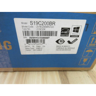Samsung S19C200BR 19" Monitor LS19C20K