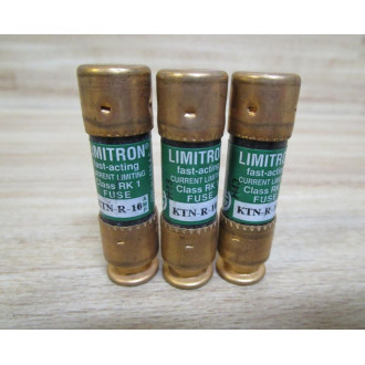 Bussmann KTN-R-10 Buss Fuse Cross Ref 1DG27 (Pack of 3) - New No Box