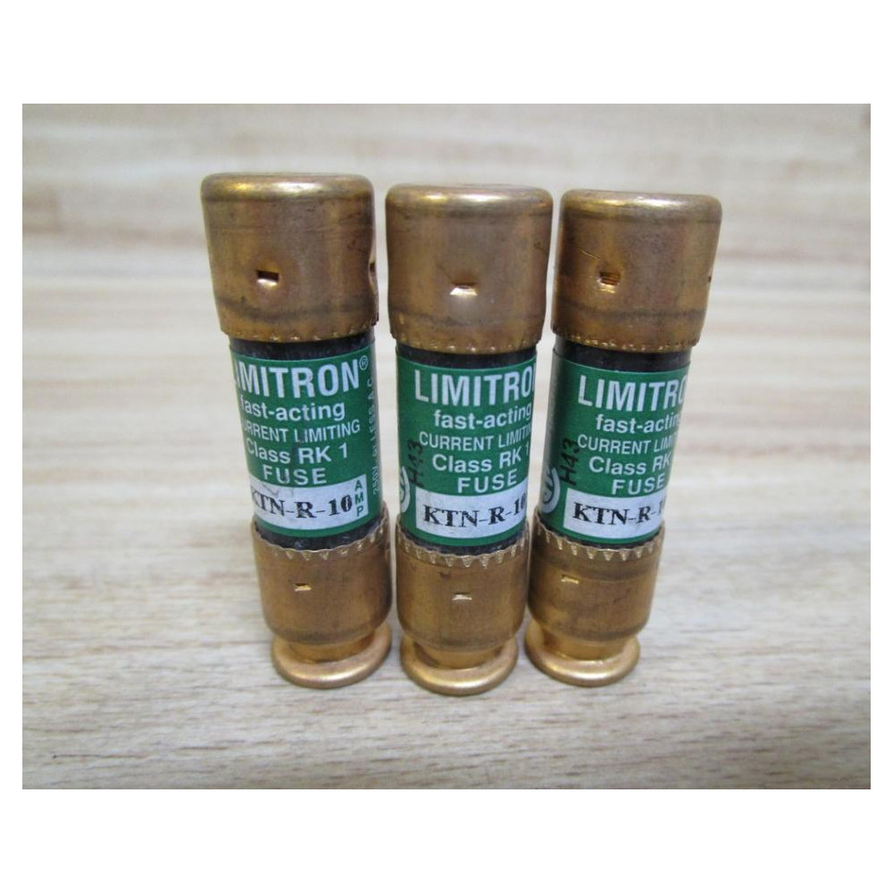 Bussmann KTN-R-10 Buss Fuse Cross Ref 1DG27 (Pack of 3) - New No Box