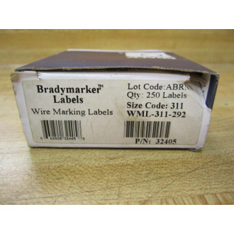 Brady 32405 Wire Marking Labels WML-311-292
