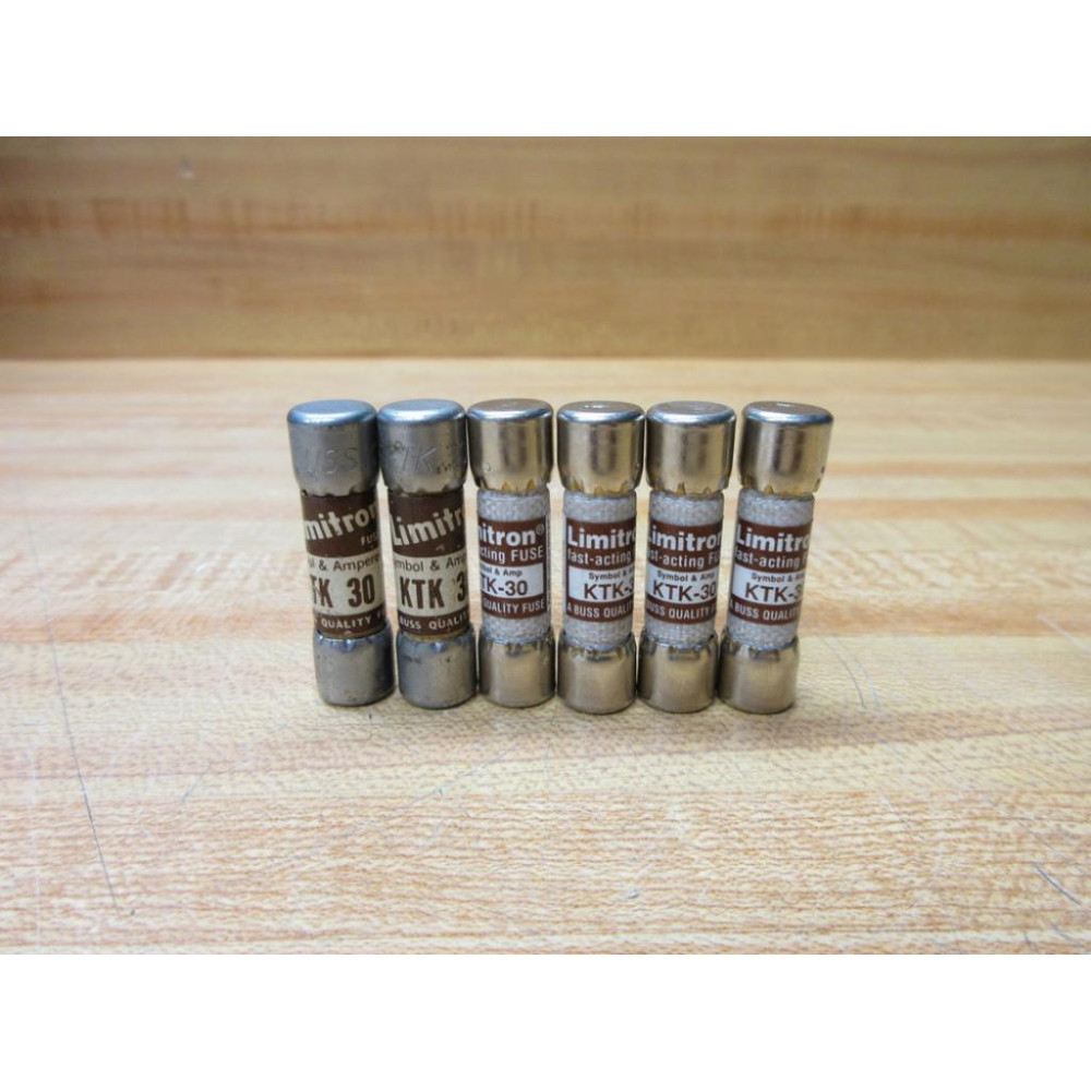 Buss KTK-30 Bussmann Fuse Cross Ref 4XC46 (Pack of 6) - New No Box