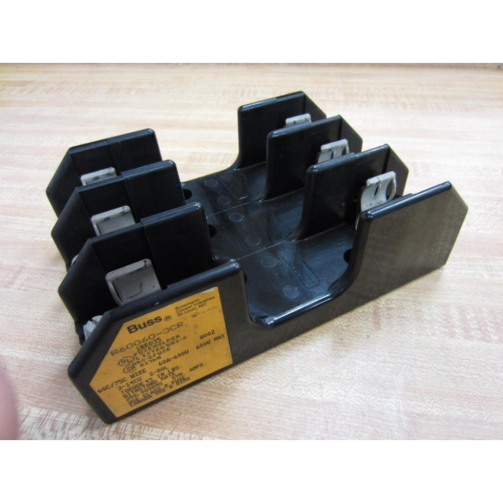 Bussmann R60060-3CR Fuse Block R600603CR Flat Base (Pack of 2) - New No Box
