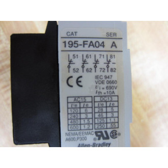 Allen Bradley 195-FA04 Contact Block 195-FAO4