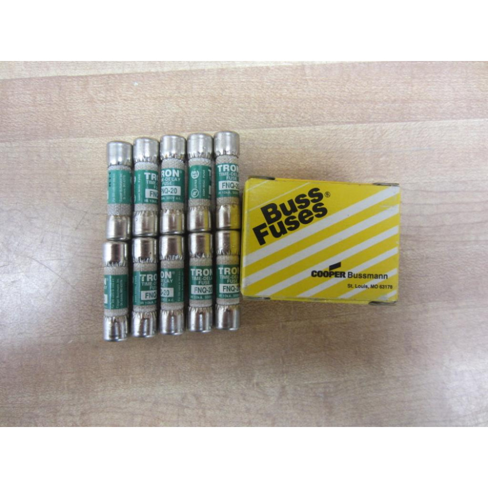 Buss FNQ-20 Bussmann Fuse Cross Ref 4XC62 (Pack of 10)