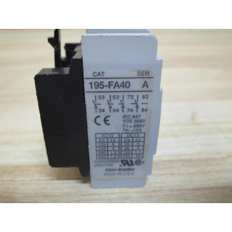 Allen Bradley 195-FA40 Contact Block 195FA40 - New No Box