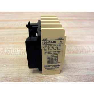 Allen Bradley 195-FA40 Contact Block 195FA40 YellowSer A - New No Box