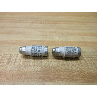 Siemens 25 A Neozed Fuse 25A (Pack of 2) - New No Box