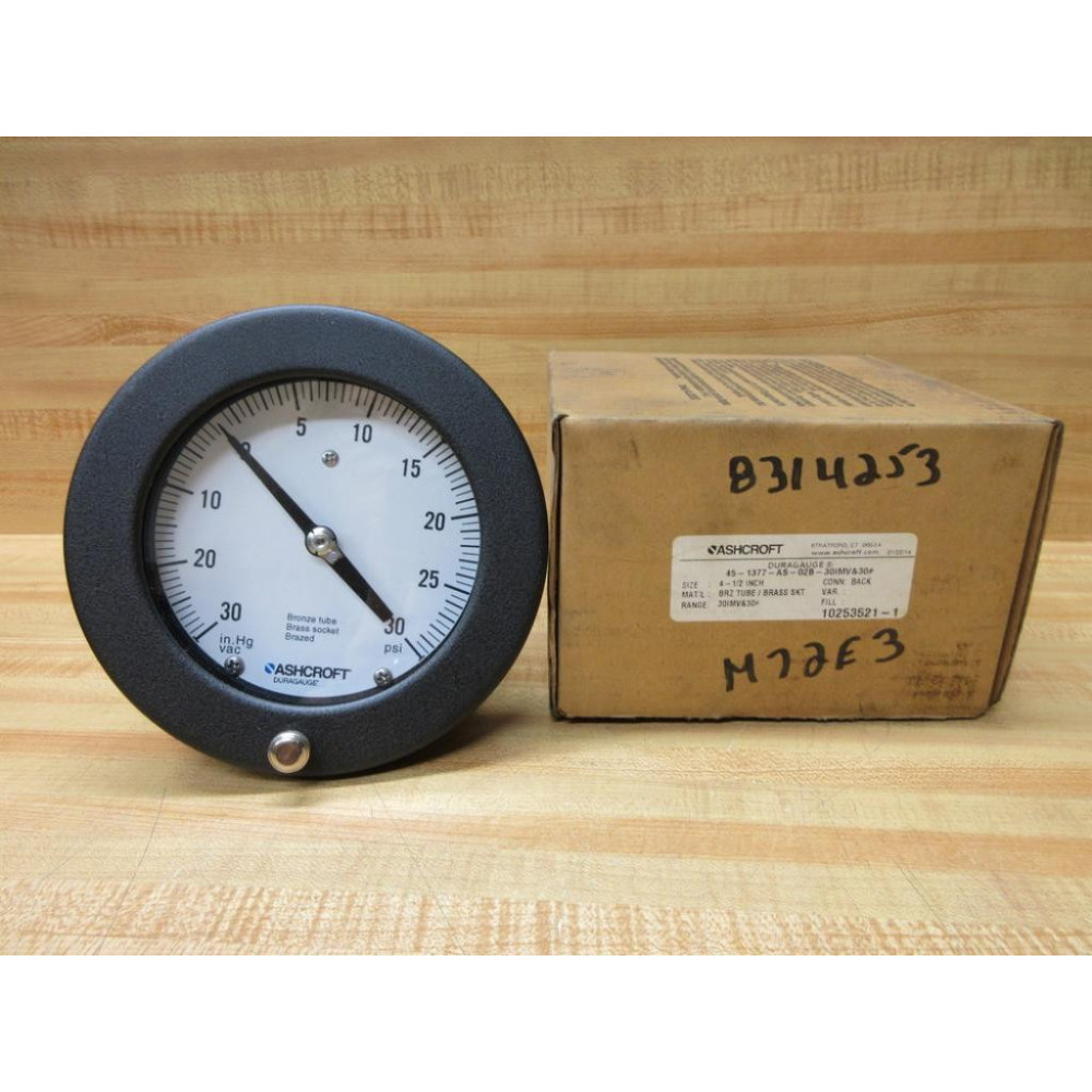 Ashcroft 45-1377-AS-02B-30IMV-30 Duragauge Pressure Gauge