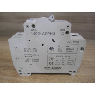 Allen Bradley 1492-ASPH3 Auxiliary Contact 1492ASPH3 (Pack of 2) - New No Box