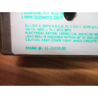 TopWorx 11-11110-00 Go Leverless Limit Switch 111111000 Steel Body - New No Box