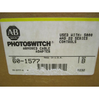 Allen Bradley 60-1577 Armored Cable Adapter Photoswitch 601577 Series B