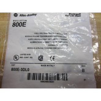 Allen Bradley 800E-3DL0 Full Voltage Module With Latch