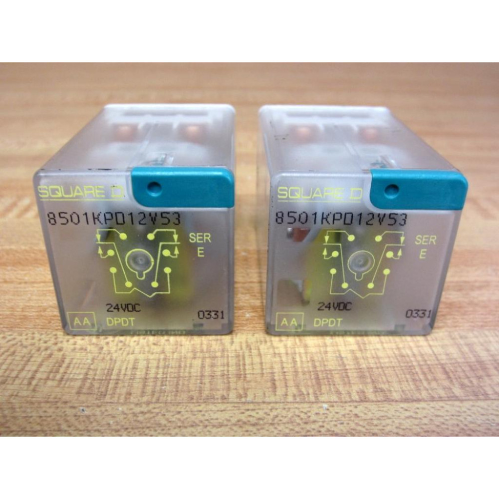 Square D 8501-KPD12V53 8501KPD12V53 Relay Series E (Pack of 2) - Used