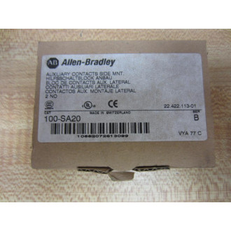 Allen Bradley 100-SA20 Auxiliary Contact 100SA20 Ser B