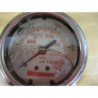 Westward 5WZ73 Liquid Gauge 0-2000 PSIKPA 14 NPT