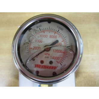 Westward 5WZ73 Liquid Gauge 0-2000 PSIKPA 14 NPT