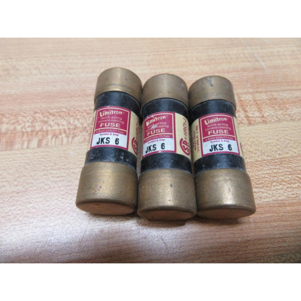 Buss JKS-6 Bussmann Fuse Cross Ref 4XF09 (Pack of 3) - New No Box