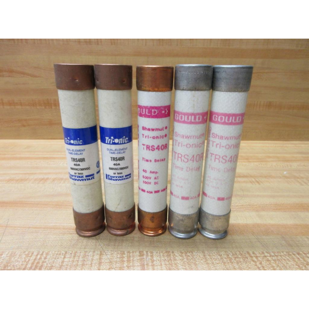 Gould Shawmut Ferraz TRS40R Fuse Cross Ref 4YZL9 (Pack of 5) - New No Box