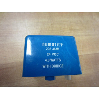Numatics 236-384B 236384B Solenoid Coil 24Vdc 4 Watts - New No Box