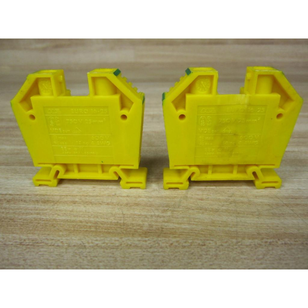 Morsettitalia Euro 16-25 Terminal Block EURO1625 Yellow (Pack of 2) - New No Box