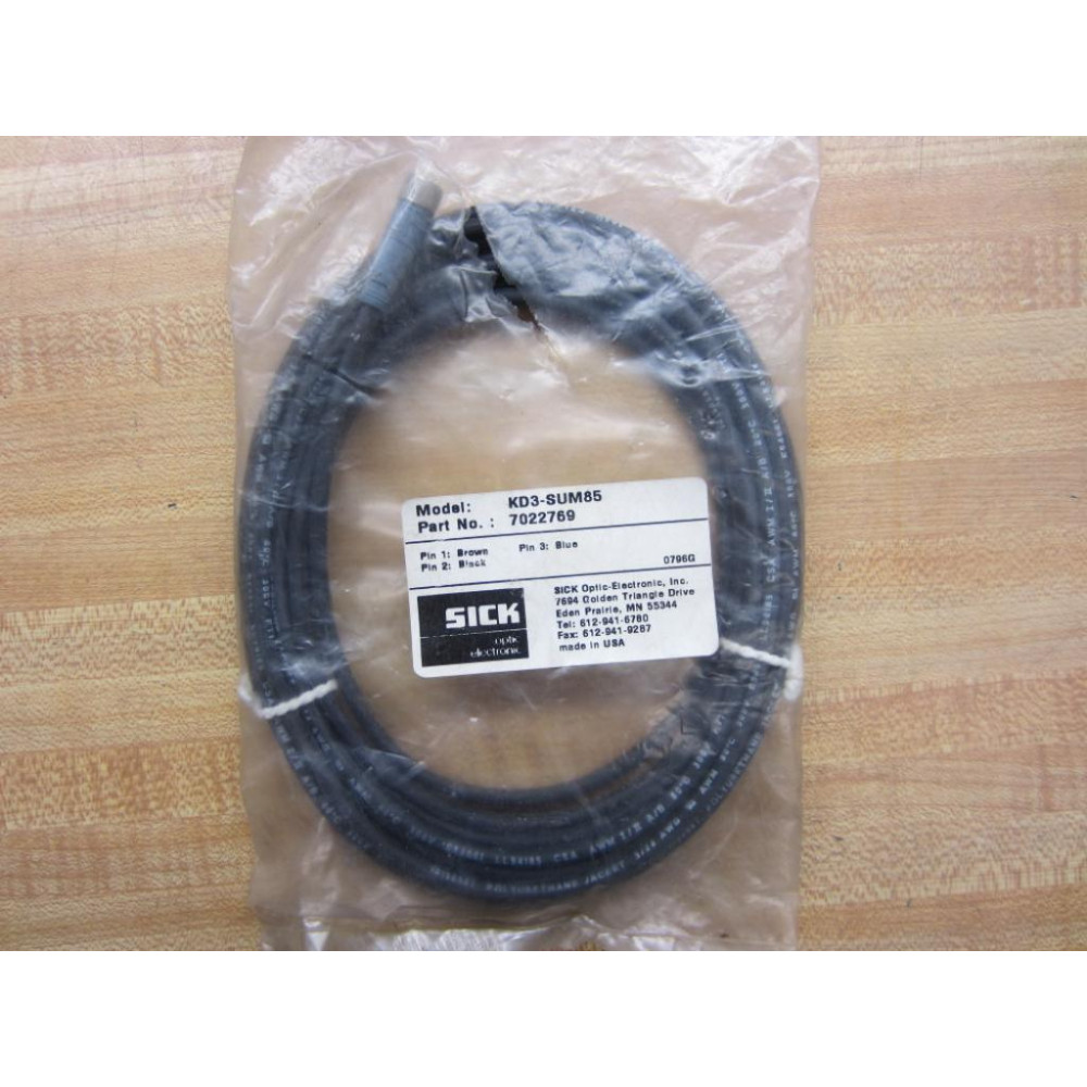 Sick 7022769 Molded Cable KD3-SUM85
